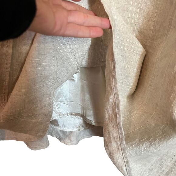 Carlie’s Court 100% linen beige sleeveless dress - Picture 5 of 10